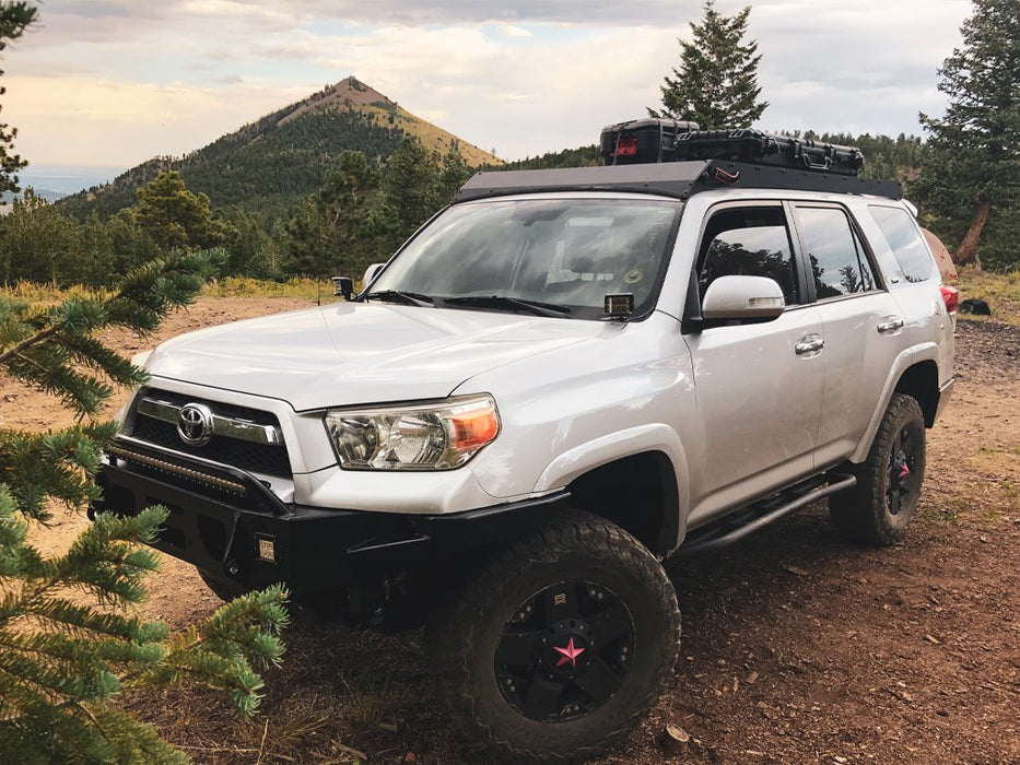 Cali Raised LED 39360975896618 10-21 4Runner Economy Roof Rack Rack and 42 in Single Row White LED Light Bar No Switch Cali Raised LED - Truck Part Superstore