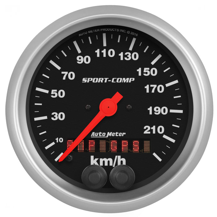 AutoMeter 3982-M GAUGE; SPEEDOMETER; 3 3/8in.; 225KM/H; GPS; SPORT-COMP - Truck Part Superstore