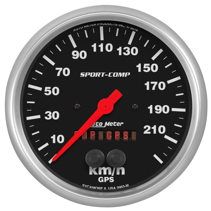 AutoMeter 3983-M GAUGE; SPEEDOMETER; 5in.; 225KM/H; GPS; SPORT-COMP - Truck Part Superstore