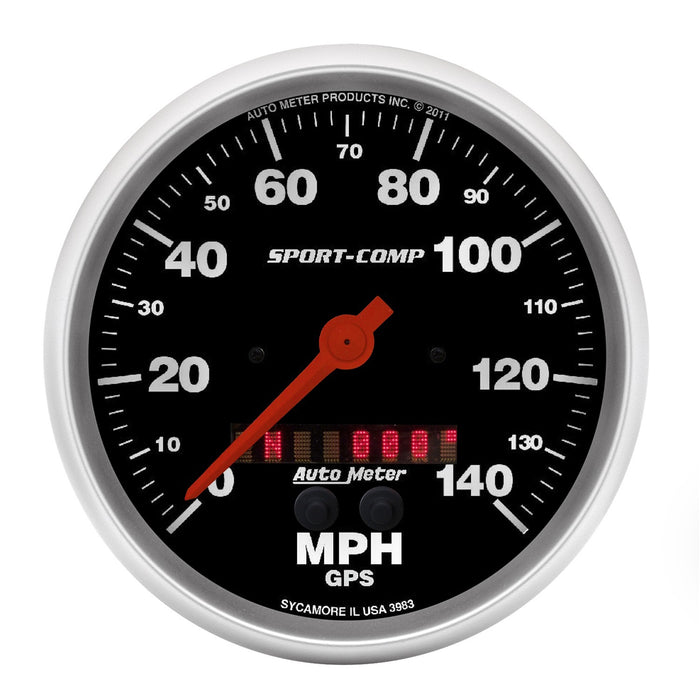 AutoMeter 3983 GAUGE; SPEEDOMETER; 5in.; 140MPH; GPS; SPORT-COMP - Truck Part Superstore