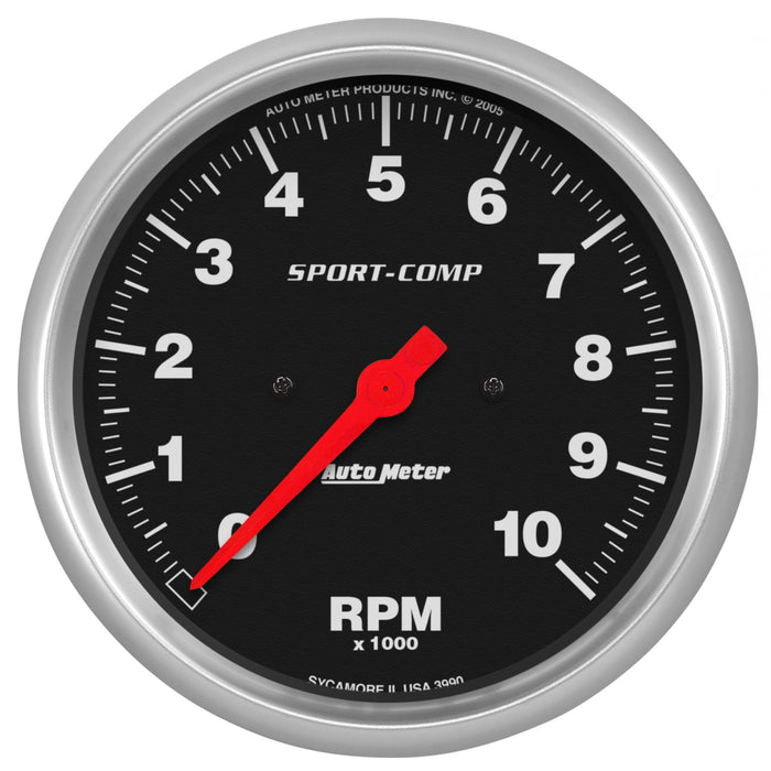 AutoMeter 3990 GAUGE; TACHOMETER; 5in.; 10K RPM; IN-DASH; SPORT-COMP - Truck Part Superstore