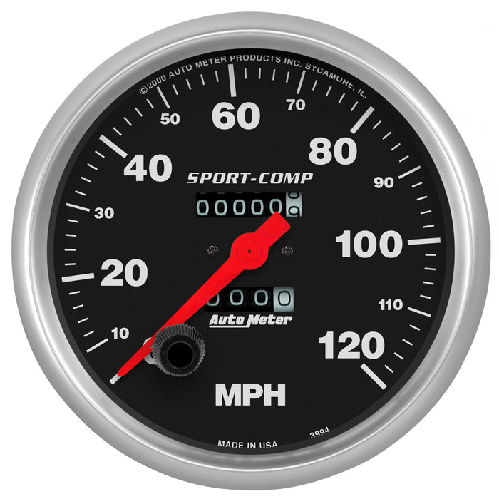 AutoMeter 3994 GAUGE; SPEEDOMETER; 5in.; 120MPH; MECHANICAL; SPORT-COMP - Truck Part Superstore