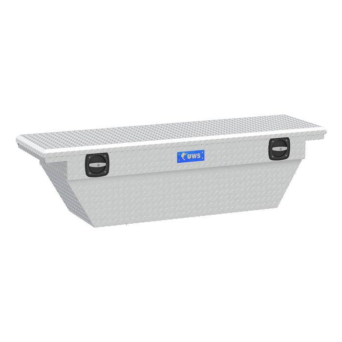 UWS SLD-69-A-LP Bright Aluminum 69in. Deep Angled Secure Lock Truck Tool Box with Low Profile - Truck Part Superstore