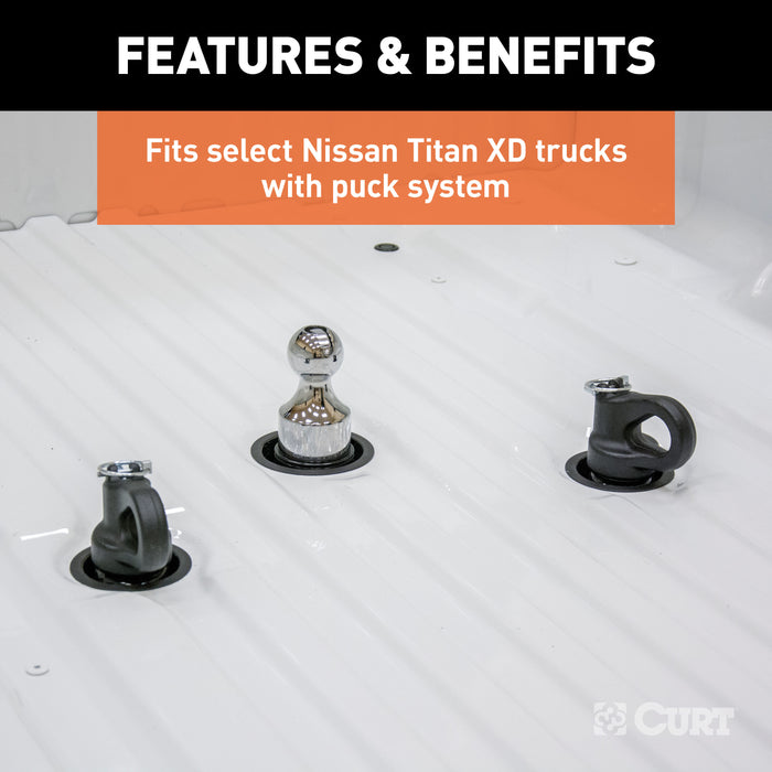 CURT 60691 OEM Puck System Gooseneck Safety Chain Anchors; Chevy; Ford; GMC; Nissan (38K) - Truck Part Superstore