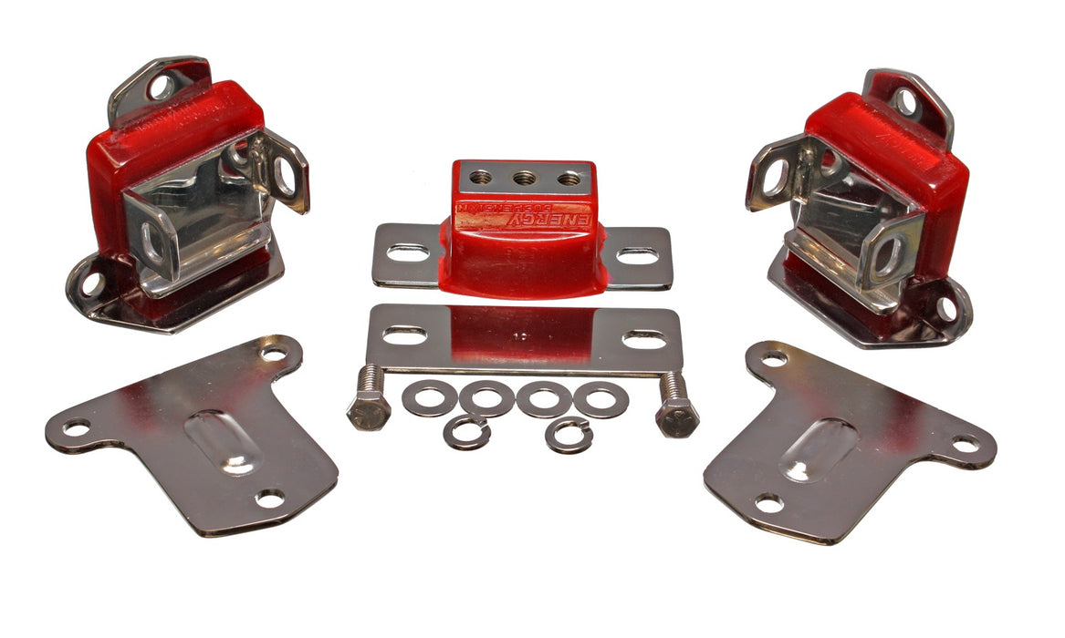 Energy Suspension 3.1133R Motor And Transmission Mount; Red; Chrome Finish; Performance Polyurethane; - Truck Part Superstore