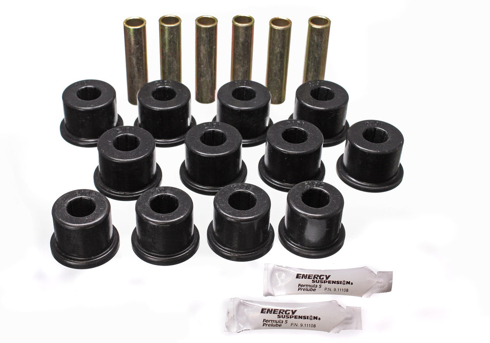 Energy Suspension 3.2128G Leaf Spring Bushing Set; Black; Rear; Performance Polyurethane; - Truck Part Superstore
