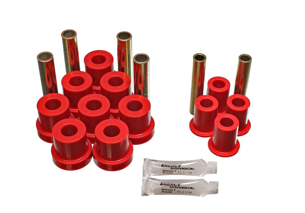 Energy Suspension 3.2130R Leaf Spring Bushing Set; Red; Front; Performance Polyurethane; - Truck Part Superstore