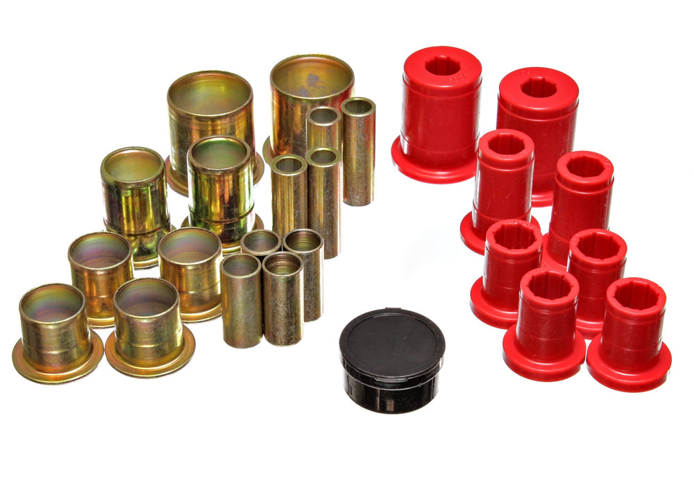 Energy Suspension 3.3104R Control Arm Bushing Set; Red; Front; 1 3/8 in. OD; Performance Polyurethane; - Truck Part Superstore