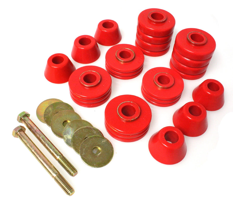 Energy Suspension 3.4103R Body Cab Mount Set; Red; Performance Polyurethane; - Truck Part Superstore