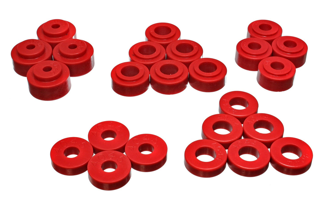 Energy Suspension 3.4113R Body Mount Set; Red; Performance Polyurethane; - Truck Part Superstore