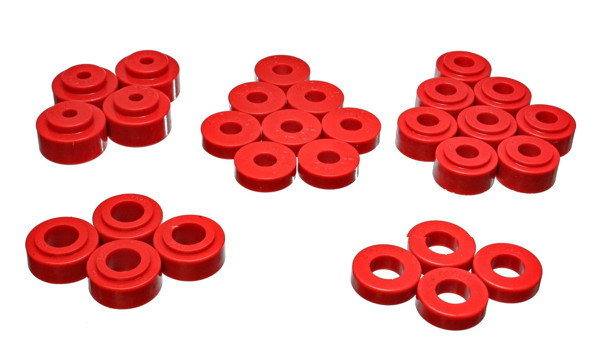 Energy Suspension 3.4114R Body Mount Set; Red; Performance Polyurethane; - Truck Part Superstore