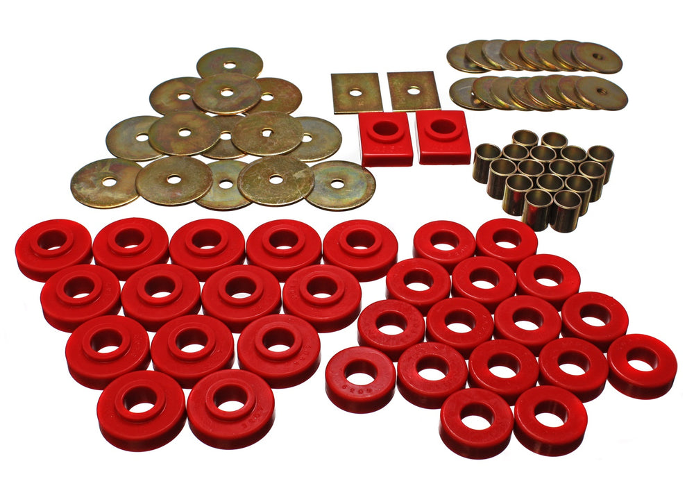 Energy Suspension 3.4120R Body Mount Set; Red; Performance Polyurethane; - Truck Part Superstore