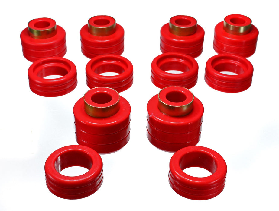 Energy Suspension 3.4123R Body Cab Mount Set; Red; Performance Polyurethane; - Truck Part Superstore