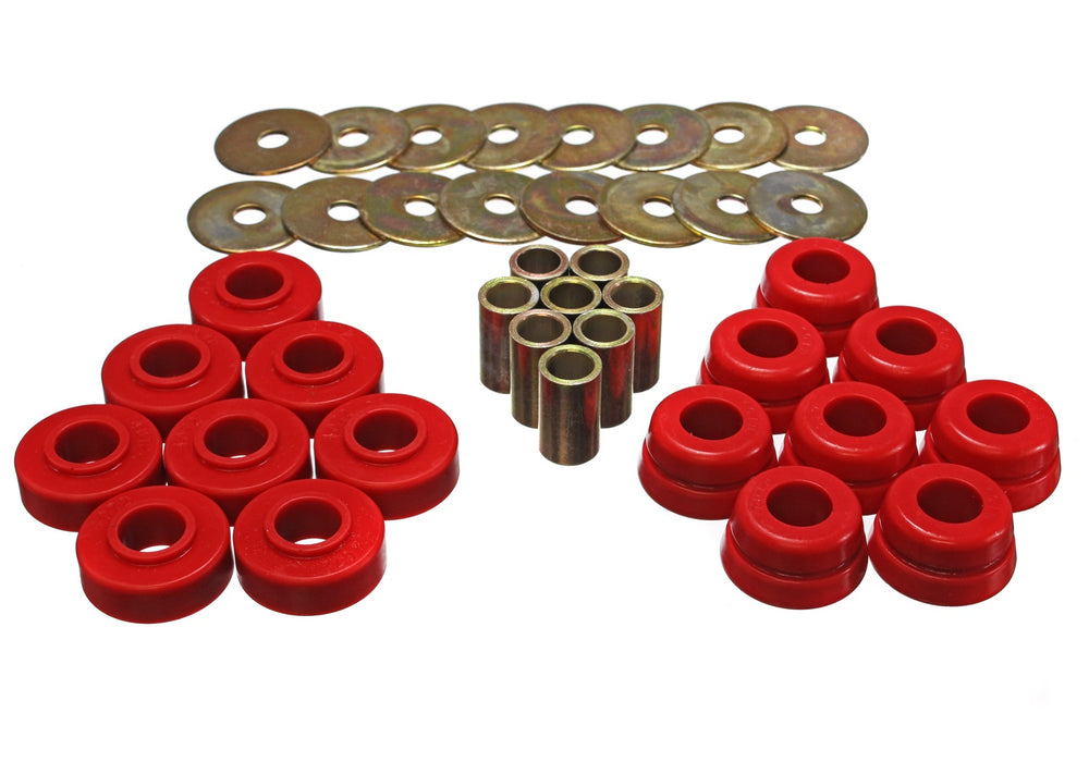 Energy Suspension 3.4126R Body Mount Set; Red; Performance Polyurethane; - Truck Part Superstore