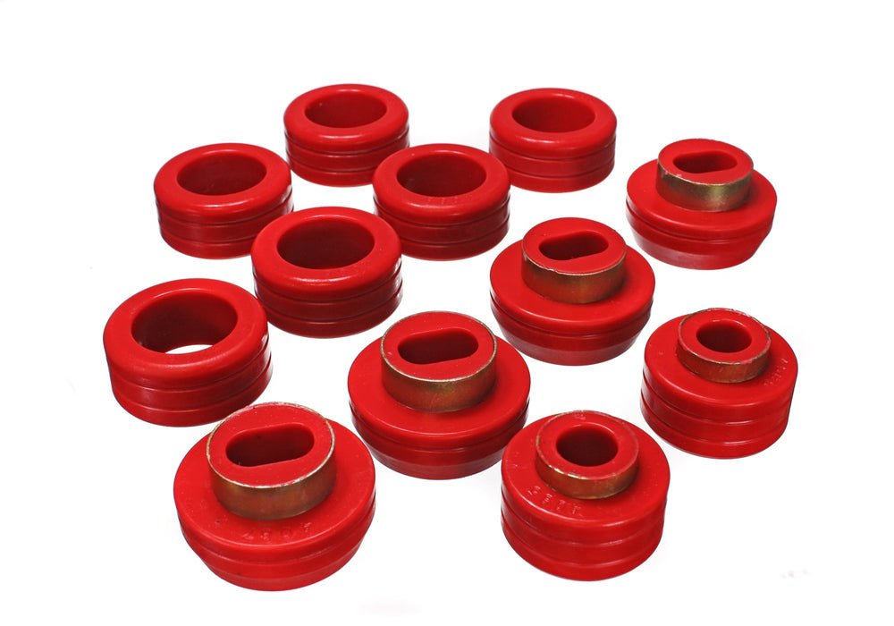 Energy Suspension 3.4130R Body Cab Mount Set; Red; Performance Polyurethane; - Truck Part Superstore