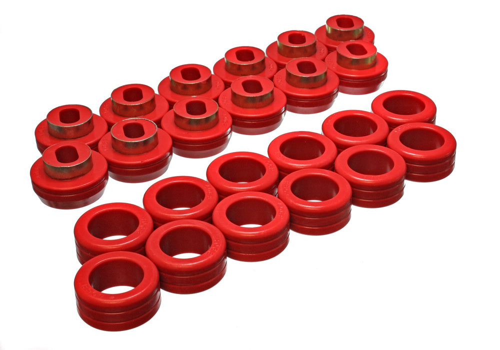 Energy Suspension 3.4132R Body Cab Mount Set; Red; Performance Polyurethane; - Truck Part Superstore