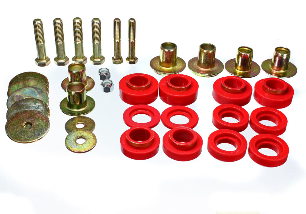 Energy Suspension 3.4144R Body Mount Set; Red; Performance Polyurethane; - Truck Part Superstore