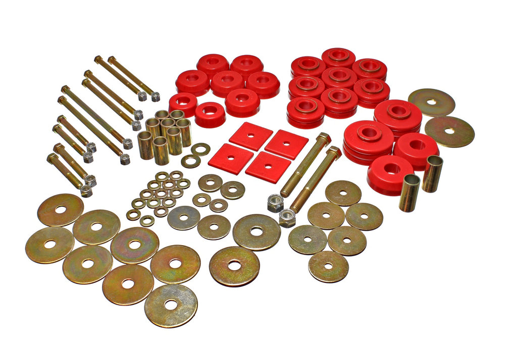 Energy Suspension 3.4149R Body Mount Set; Red; Performance Polyurethane; - Truck Part Superstore