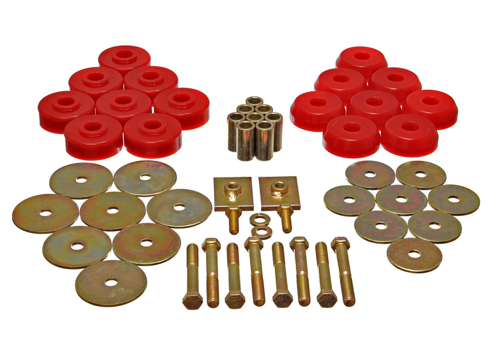 Energy Suspension 3.4166R Body Mount Set; Red; Performance Polyurethane; - Truck Part Superstore
