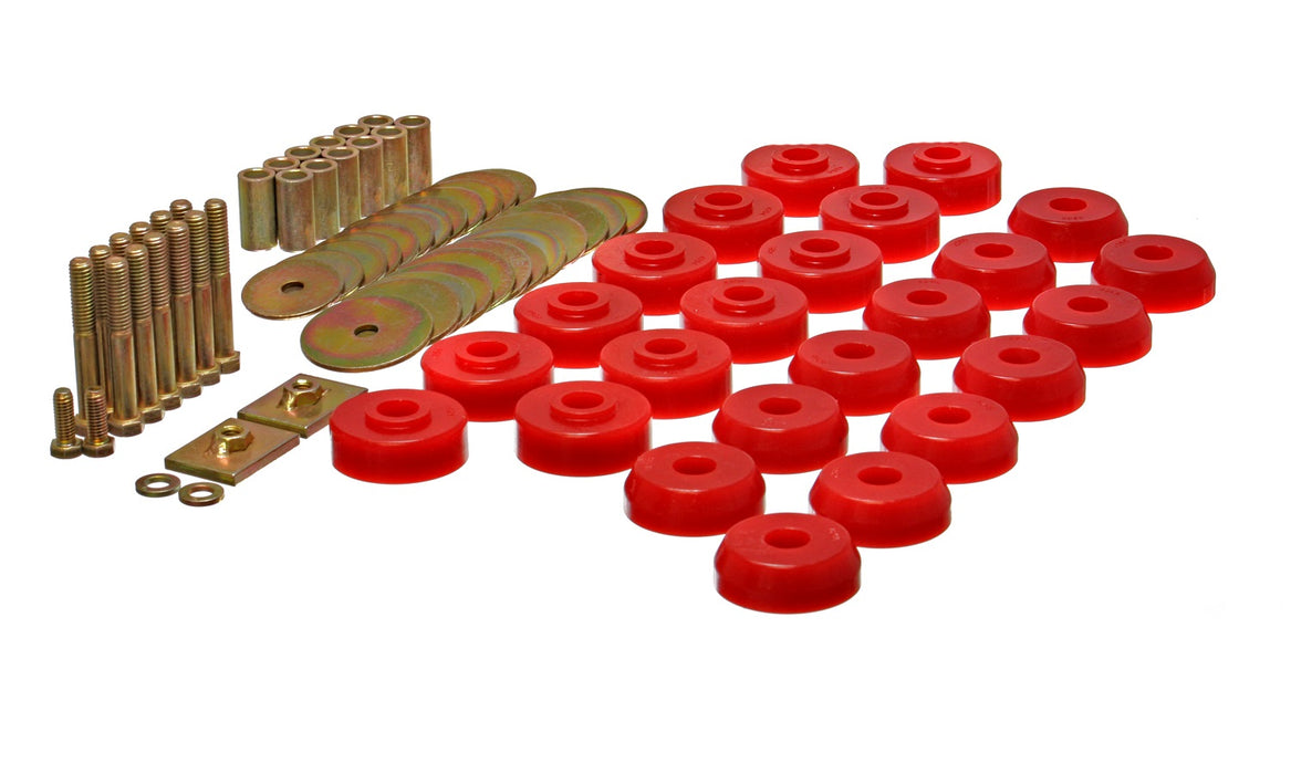 Energy Suspension 3.4167R Body Mount Set; Red; Performance Polyurethane; - Truck Part Superstore