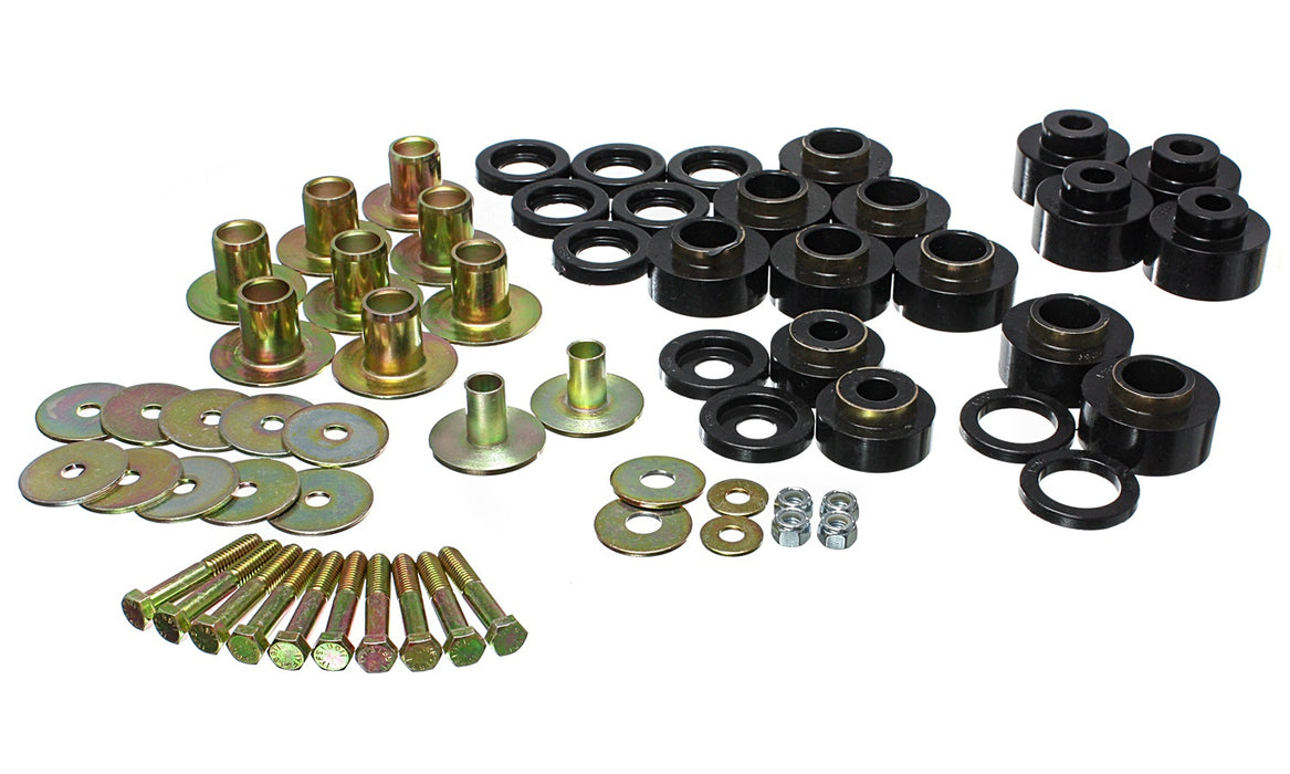 Energy Suspension 3.4170G Body Mount Set; Black; Performance Polyurethane; Includes Hardware; - Truck Part Superstore