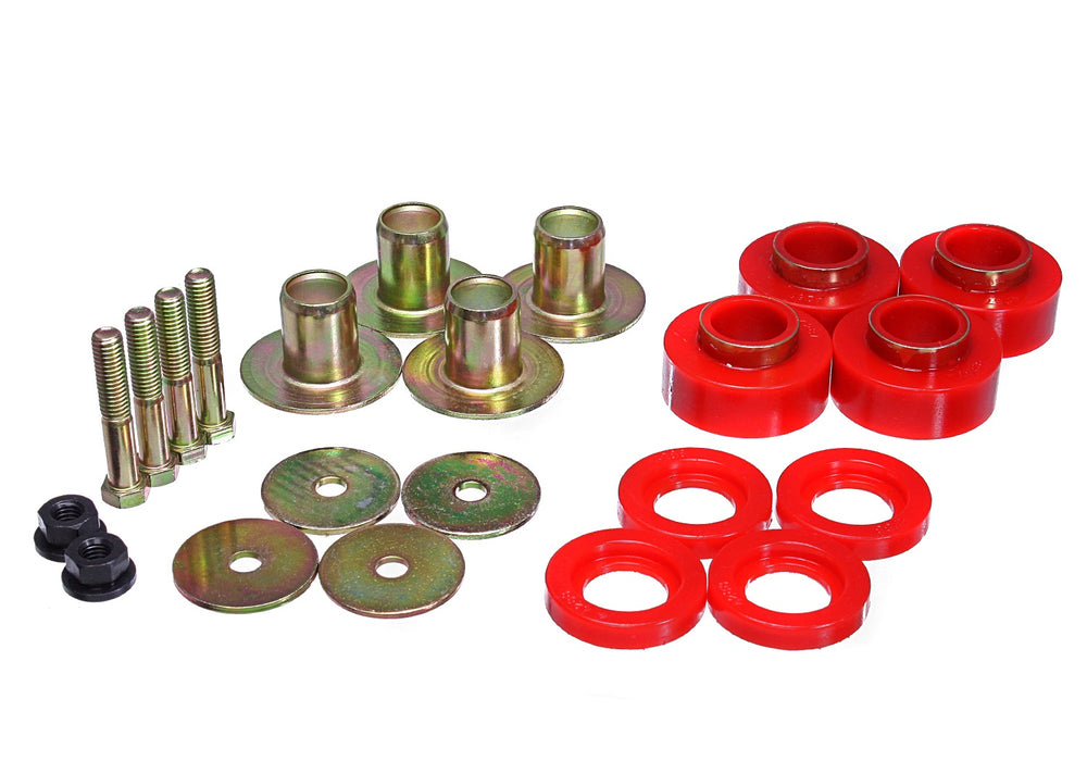 Energy Suspension 3.4171R Body Mount Set; Red; Performance Polyurethane; - Truck Part Superstore