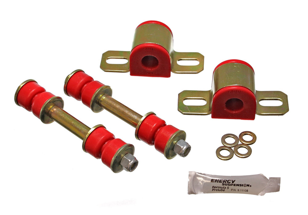 Energy Suspension 3.5161R Sway Bar Bushing Set; Red; Rear; Bar Dia. 19mm; Performance Polyurethane; - Truck Part Superstore