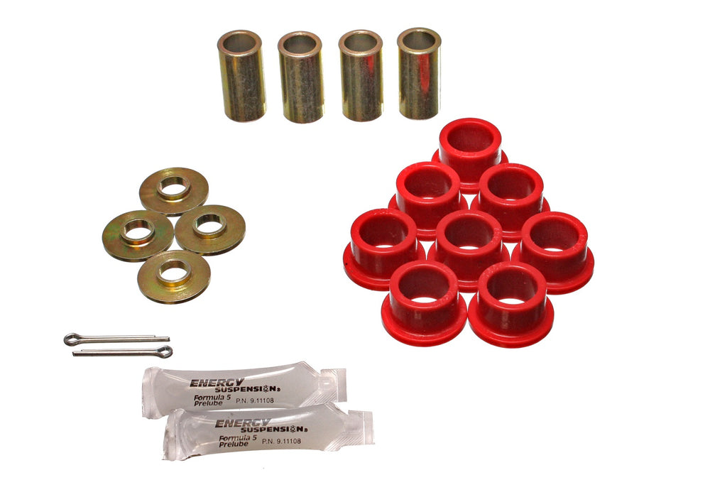 Energy Suspension 3.7101R Strut Rod Bushing Set; Red; Rear; Rod Eye OD 1.5 in.; Performance Polyurethane; - Truck Part Superstore