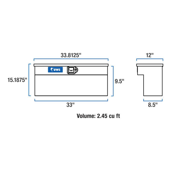 UWS EC10993 Matte Black Aluminum UTV Side Tool Box-Polaris Ranger (Heavy Packaging) - Truck Part Superstore