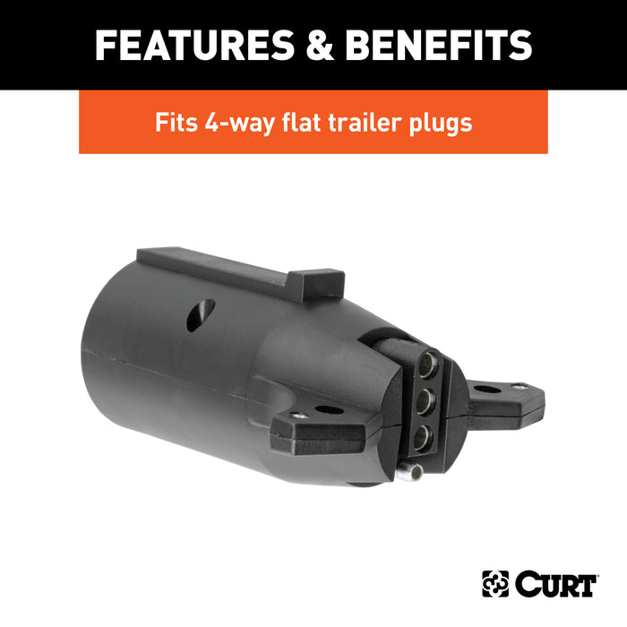 CURT 57240 CURT 57240 7-Way RV Blade Vehicle-Side to 4-Way Flat Trailer Wiring Adapter - Truck Part Superstore