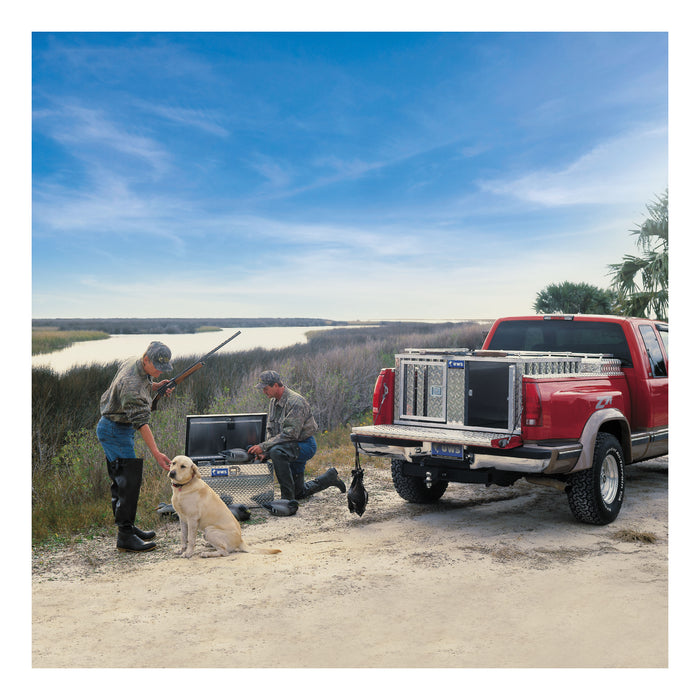 UWS DB-4848N Bright Aluminum 48in. x 48in. Double-Door Dog Box with Full Enclosure/Storage - Truck Part Superstore