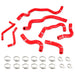 Mishimoto MMHOSE-Q50-16ANCRD Silicone Intercooler Coolant Hose Kit, fits Infiniti Q50/Q60 3.0T 2016+, Red - Truck Part Superstore
