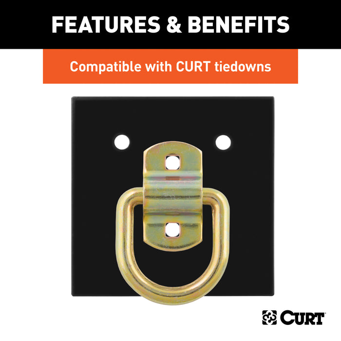 CURT 83607 CURT 83607 6 x 6-Inch Powder-Coated Steel Tie Down Anchor Backing Plate - Truck Part Superstore