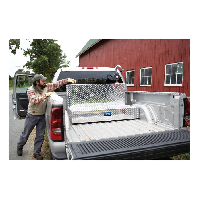 UWS TT-85-L-T-P 85-Gallon L-Shape Bright Aluminum Transfer Tank - Truck Part Superstore