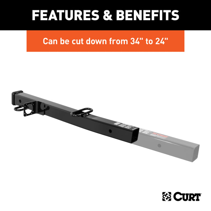 CURT 45048 Receiver Tube Adapter (2-1/2in. to 2in. Shank; 4;500 lbs. GTW; 34in. Length) - Truck Part Superstore