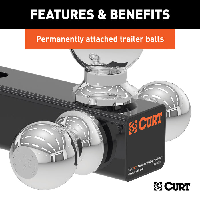 CURT 45800 Replacement Adjustable Tri-Ball Head for #45799 - Truck Part Superstore