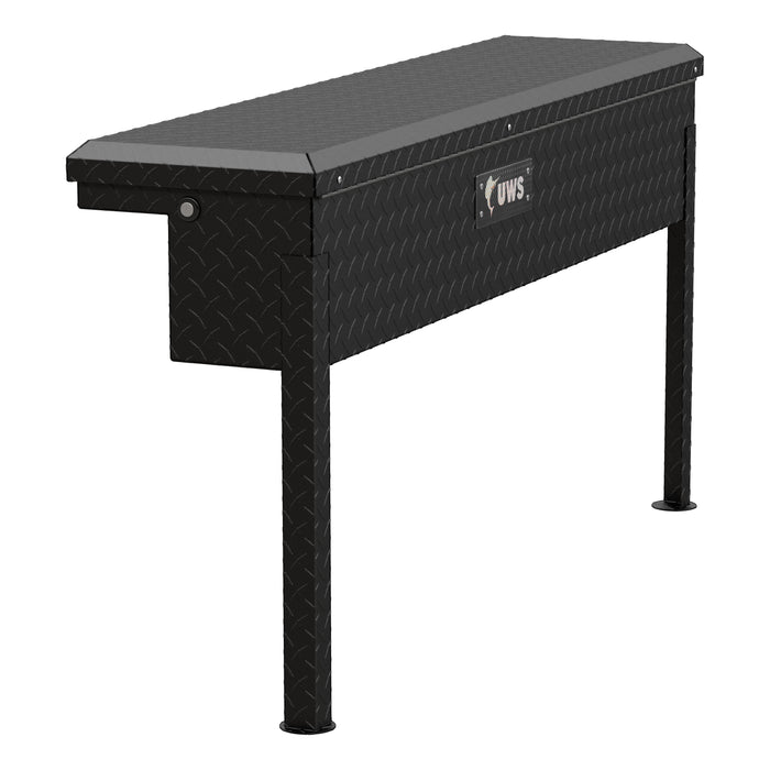 UWS EC30203 Matte Black Aluminum 48in. Truck Side Tool Box with Low Profile (Heavy Packaging - Truck Part Superstore