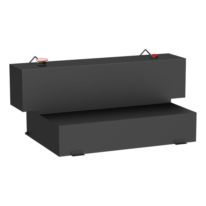 UWS ST-100HH-MB Matte Black Hammerhead-Style 100-Gallon L-Shape Steel Transfer Tank - Truck Part Superstore