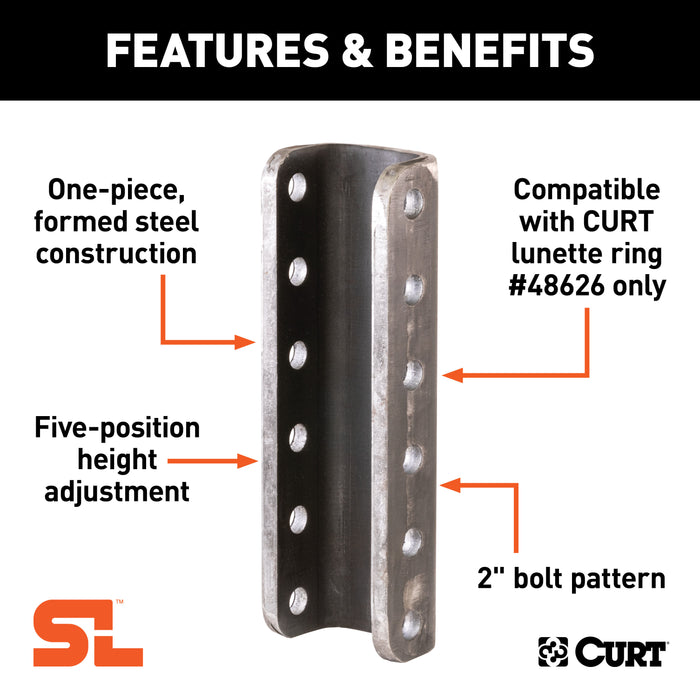 CURT 48651 CURT 48651 SecureLatch Lunette Ring Channel; 2-3/4 ID; 11-3/4-Inch High - Truck Part Superstore