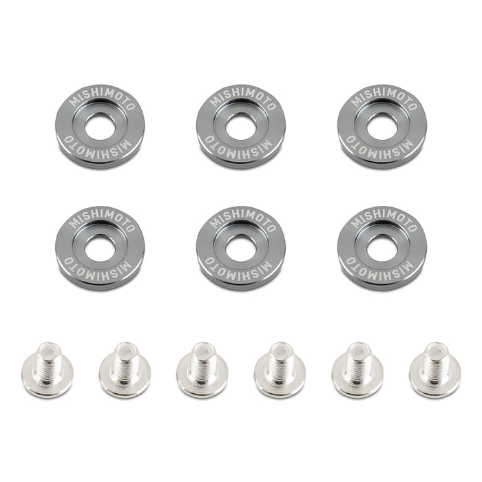 Mishimoto MMFW-LG-6GM Mishimoto M6 X 1.0 Fender Washer and Bolt Kit, 20mm OD, 6 pcs, Gunmetal - Truck Part Superstore