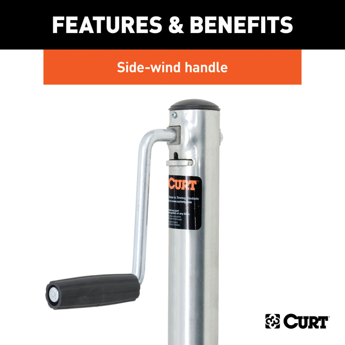 CURT 28156 Marine Jack with Dual 6in. Wheels (1;500 lbs; 10in. Travel; Packaged) - Truck Part Superstore