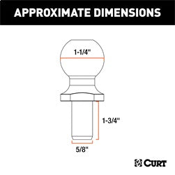 CURT 40010 1 1/4 in. Sway Control Ball - Truck Part Superstore
