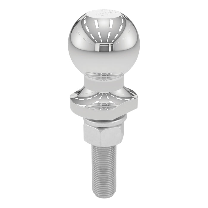 CURT 40019 2in. Trailer Ball (3/4in. x 3in. Shank; 3;500 lbs.; Chrome) - Truck Part Superstore