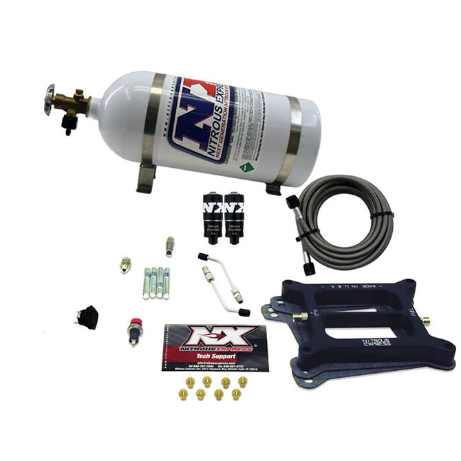 Nitrous Express 40040-10 4150 HITMAN 4-BBL (100-150-200HP) WITH 10LB BOTTLE - Truck Part Superstore