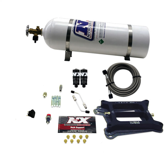 Nitrous Express 40040-15 4150 HITMAN 4-BBL (100-150-200HP) WITH 15LB BOTTLE - Truck Part Superstore