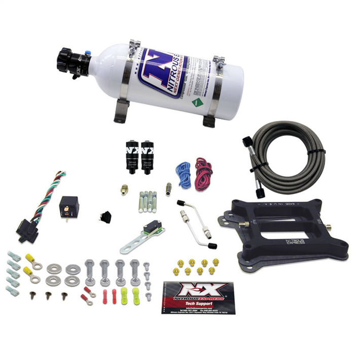 Nitrous Express 40041-05 4150 HITMAN PLUS 4-BBL (50-100-150-200HP) WITH 5LB BOTTLE - Truck Part Superstore