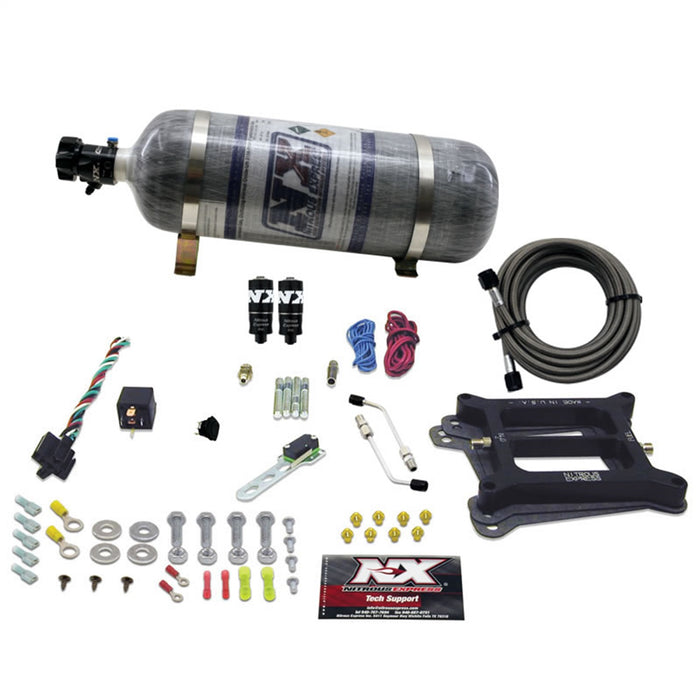 Nitrous Express 40041-12 4150 HITMAN PLUS 4-BBL (50-100-150-200HP) WITH COMPOSITE BOTTLE - Truck Part Superstore