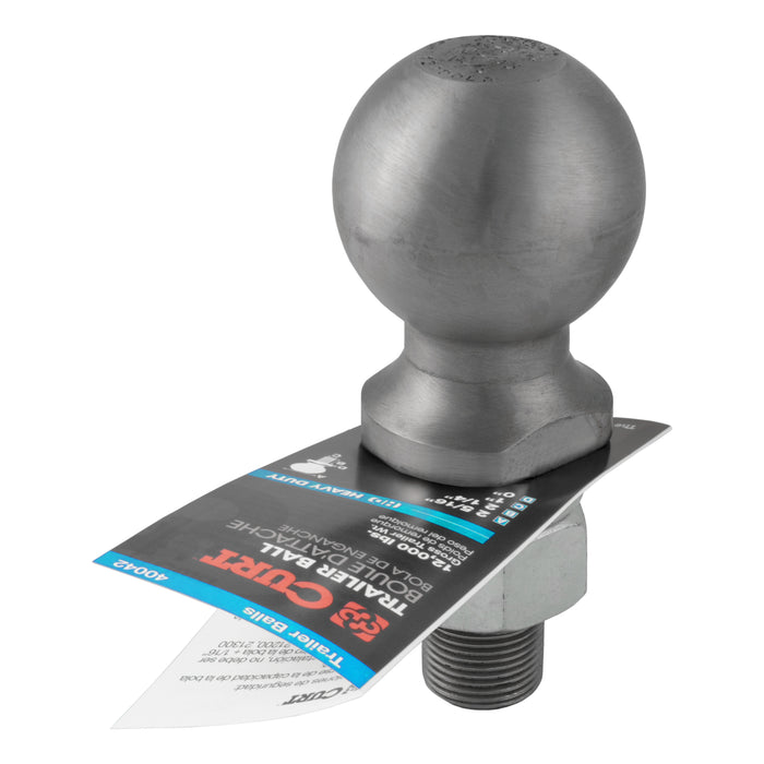 CURT 40042 2-5/16in. Trailer Ball (1in. x 2-1/4in. Shank; 12;000 lbs.; Raw Steel) - Truck Part Superstore