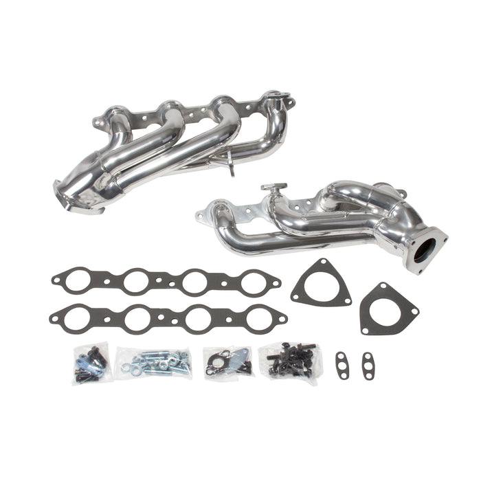 BBK Performance Parts 40050 1999-2013 GM TRUCK/SUV 4.8L 5.3L 1-3/4 SHORTY HEADERS (POLISHED SILVER CERAMIC) - Truck Part Superstore