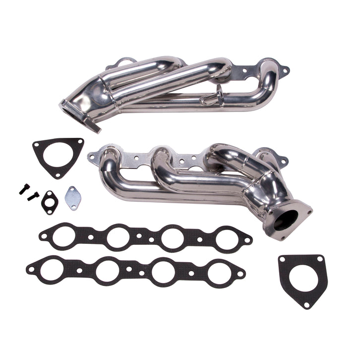 BBK Performance Parts 40060 1999-2013 GM TRUCK/SUV 6.0L 1-3/4 SHORTY HEADERS (POLISHED SILVER CERAMIC) - Truck Part Superstore